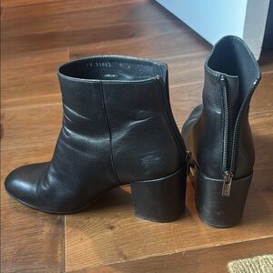 Stuart Weitzman Black Leather Ankle Boots